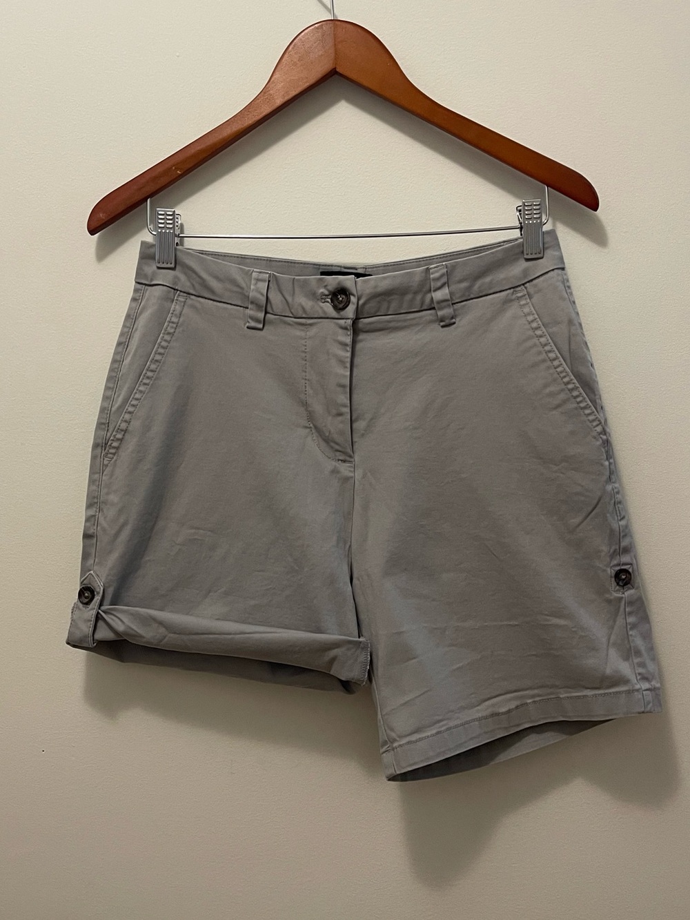 Buffalo David Bitton Light Gray Women's Chino Bermuda Shorts
